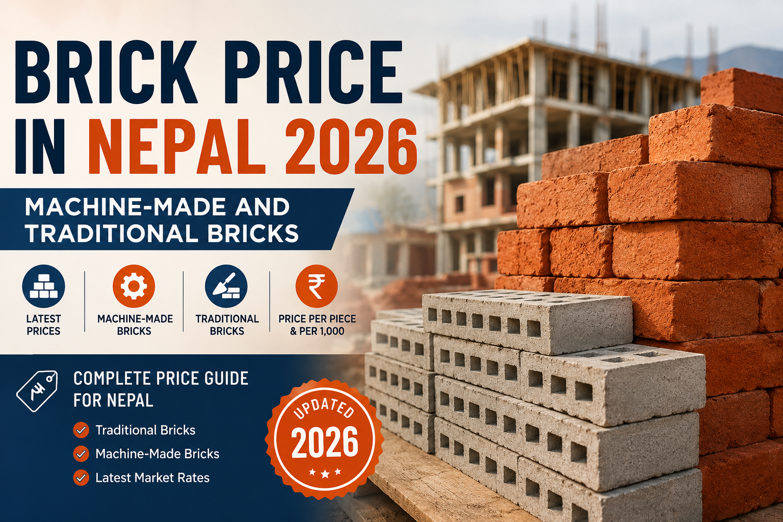Brick Price in Nepal 2026: Machine-Made & Traditional Rates